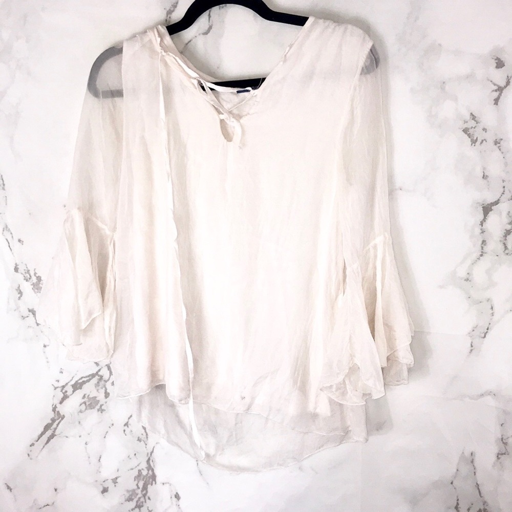 Giulia sheer flowy cross top D7